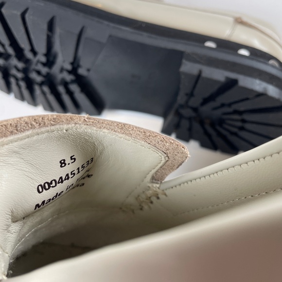 Free People Teagan Tassel Loafer antique ivory leather studded chunk women’s 8.5 - Picture 10 of 14